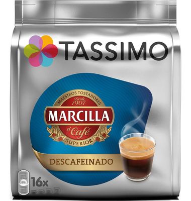 Café expresso descafeinado TASSIMO MARCILLA, paquete 16 uds 16 unidades
