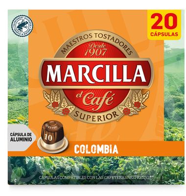 Cápsulas Nespresso Marcilla Colombia 20 Unidades