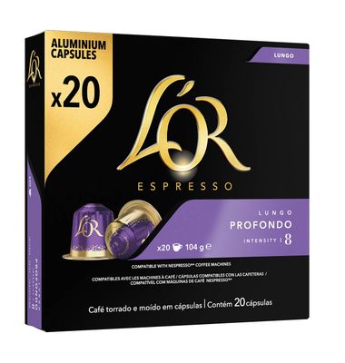 Capsulas L'Or Lungo Profundo 20 Unidades