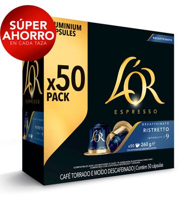 Capsulas L'Or Ristreto Descafeinado 50 Unidades