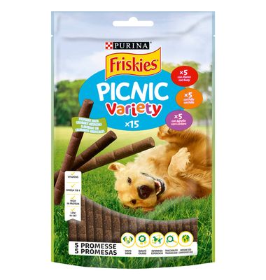 Snacks Perro Friskies Picnic Variety Buey, Pollo Y Cordero 126 G