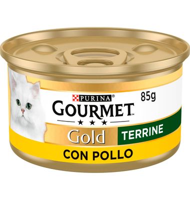 Alimento de pollo de granja para gato GOURMET Gold, lata 85 g