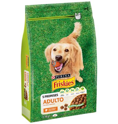 Comida Perro Friskies Adulto Con Aves Y Verduras 1,5 kg
