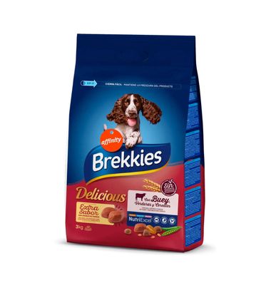 Comida Perro Brekkies Adulto Buey, Pollo, Cereales Y Verdura 3 kg