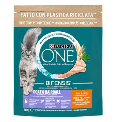 Comida Gato One Bifensis Bolas Pelaje Pollo 800 G