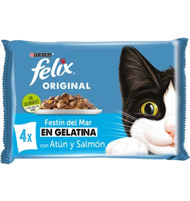 Comida Gato Felix Pescado Gel 4X 85 G