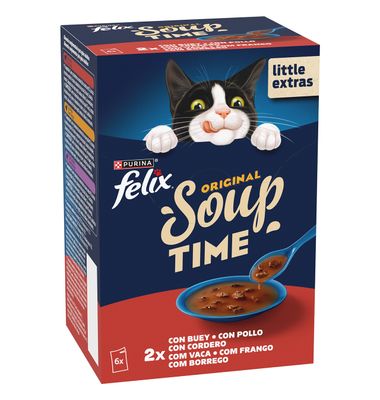 Snack Gato Felix Sopa Carne 6 X 48 G