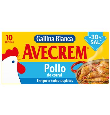 Caldo Avecrem Pollo Bajo En Sal 10 Pastillas 95 g