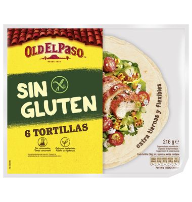 Tortilla sin gluten OLD EL PASO, paquete 216 g