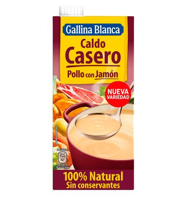 Caldo de pollo con jamón GALLINA BLANCA GOURMET, brik 1 litro