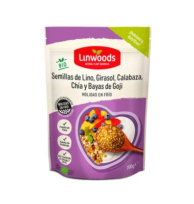 Semillas de lino-chia-manzana LINWOODS, bolsa 200 g
