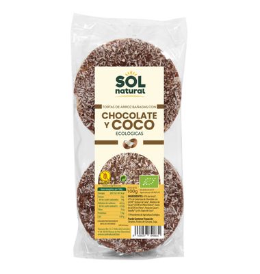 Biotortas Sol Natural Arroz Chocolate Y Coco 100 G