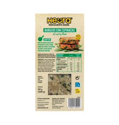 Hamb.Vegeta Heura Espinaca-Curry 160 G