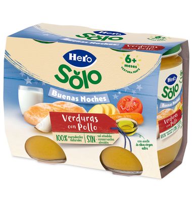 Tarrito Hero Buenas Noches Pollo Y Verdura 2 X 190 G