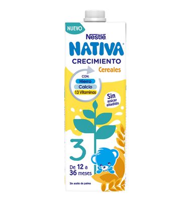 Leche de crecimiento junior 2+ cereales NESTLÉ, brik 1 litro