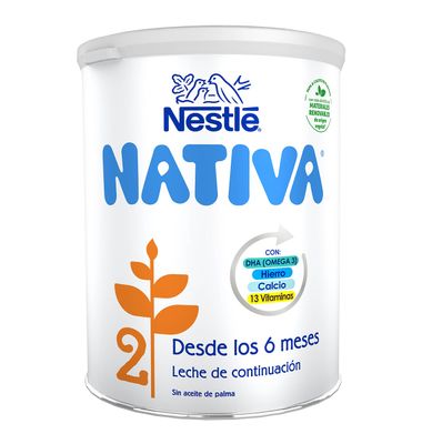 Leche de continuación NESTLÉ Nativa 2, lata 800 g