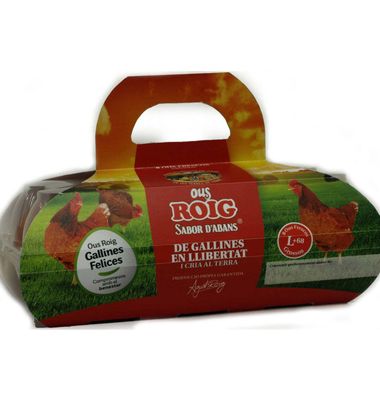 Huevos Roig Gallinas Criadas En Suelo l +68G 8 Unidades