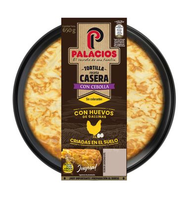 Tortilla De Patatas Palacios Con Cebolla-Huevos Camperos 650 G