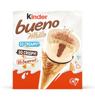 Cono Kinder Bue White 4 Unidades