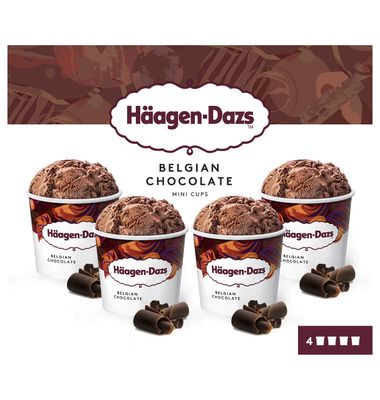 Minicups Haagen-Daz Choco Belga 4 Unidades