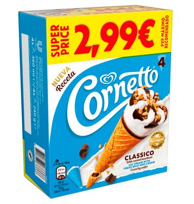 Cornetto Frigo clásico 4 Unidades