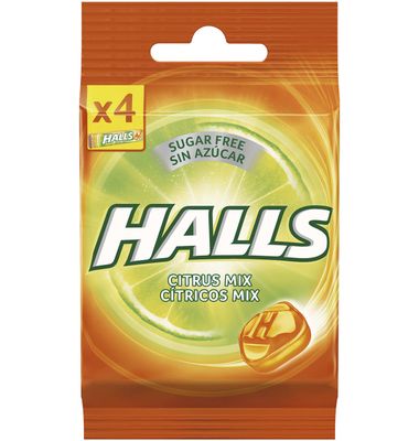 Caramelos Halls Vita C Sabores Cítricos Sin Azúcar 4 Paquetes 4 ud