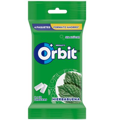 Chicles hierbabuena sin azúcar Orbit pack 4 4 unidades