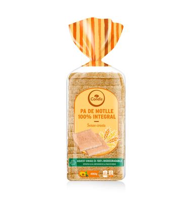 Pan De Molde Condis Sin Corteza Integral 450 G