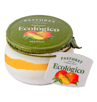 Yogur ecológico de mango EL PASTORET, tarro 135 g
