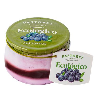 Yogur ecológico sabor arándanos EL PASTORET, tarro 135 g