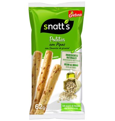 Palitos de cereales con pipas SNATT'S, bolsa 62 g