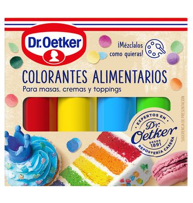 Colorantes Dr.Oetker Alimen.4 Colores 4 Unidades