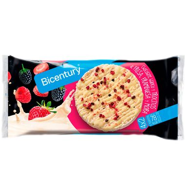 Tortitas Bicentury Chocolate Blanco Y Frutos Rojos 131 G