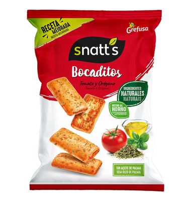 Bocaditos de tomate y orégano SNATT¿S, bolsa 110 g