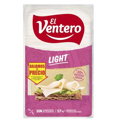 Queso Lonchas El Ventero Tierno Light 140 Grs