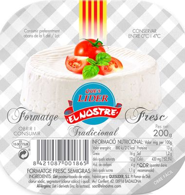 Queso Que'S Lider Fresco Tradicional 200 G