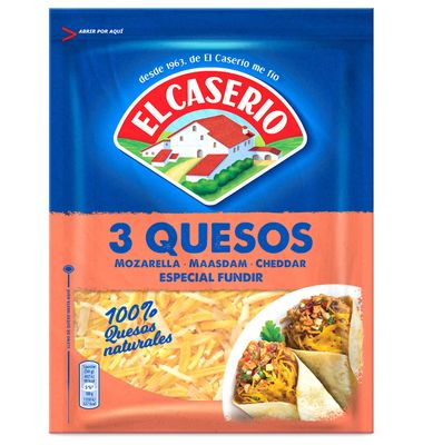 Queso Rallado El Caserio 3 Quesos 120 G