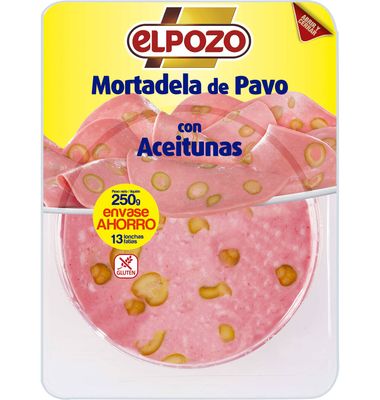 Mortadela de pavo ELPOZO, bandeja 250 g