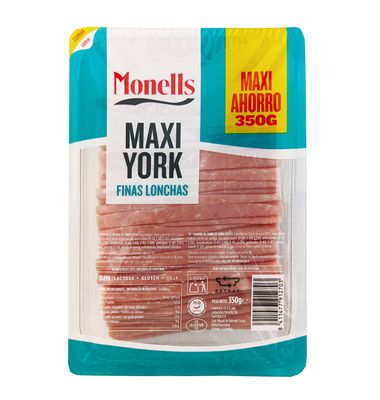 Fiambre Maxi Monells York Finas Lonchas 350 G