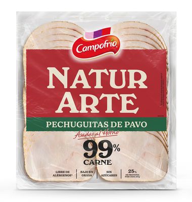 Pechuguita pavo 99% cárnico CAMPOFRÍO NATURARTE, bandeja 90 g