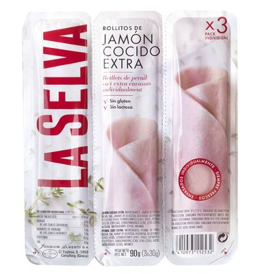 Jamón La Selva Cocido Rollos 3 Unidades