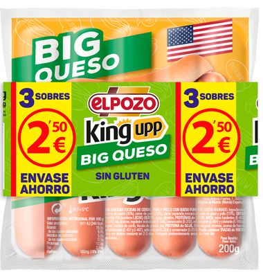 Salchichas big queso Elpozo 3 x 200 g