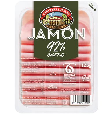 Jamón Cocido Tarradellas Finas Lonchas 125 G