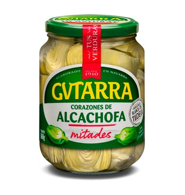 Corazones de alcachofa en mitades GVTARRA, frasco 400 g