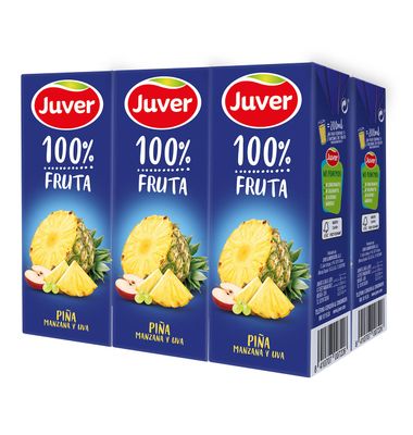 Zumo 100 % Juver Piña Uva Manzana 6 Unidades 200 ml 6 x 200 ml