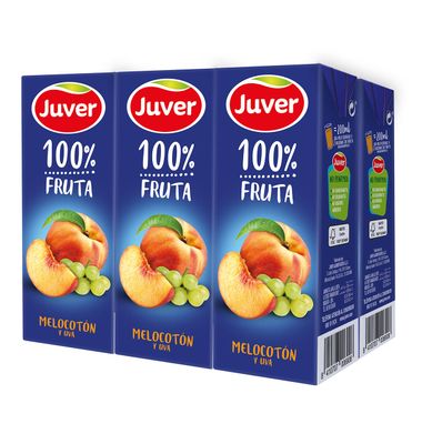 Zumo 100 % Juver Melocotón Uva 6 Unidades 200 ml 6 x 200 ml