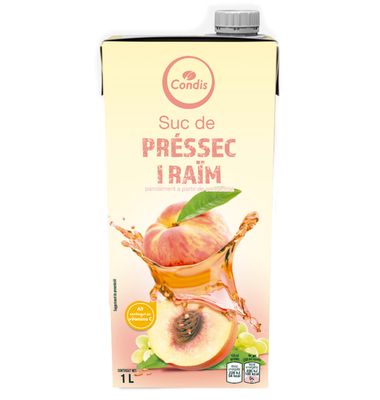 Zumo Condis Melocotón-Uva 1 L