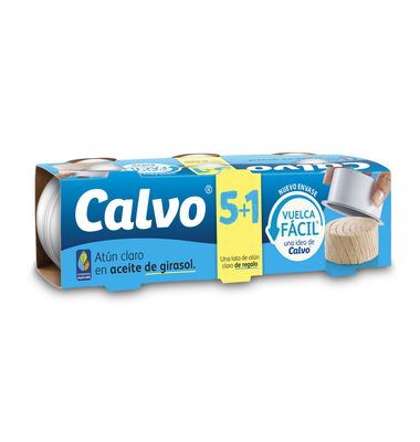 Atún claro Calvo En Aceite De Girasol 5+1 312 G
