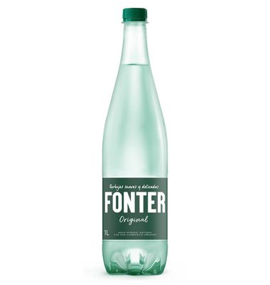Agua mineral con gas FONTER, botella 1 litro