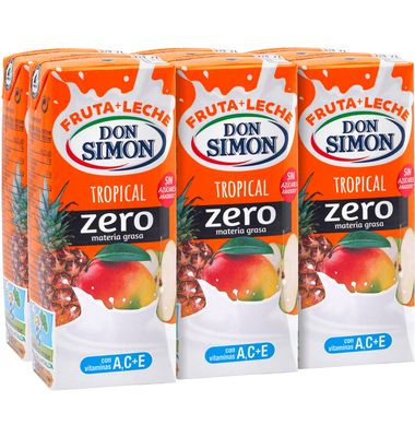 Zumo tropical con leche Don Simón pack 6 zero 6 unidades